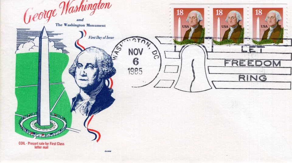 GEORGE WASHINGTON & WASHINGTON MONUMENT, WASHINGTON, DC,  1985  FDC20264 - Image 1 of 1