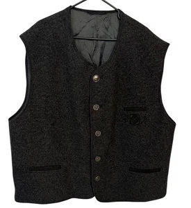 Trachten Landhaus Mode Vintage German Hunting October Fest Wool Vest Buttons 62. - Picture 1 of 24
