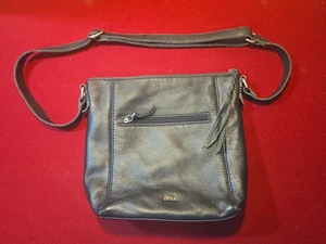 The SAK Damen Umhängetasche schwarz genarbtes Leder Quaste Reißverschluss verstellbarer Riemen - Bild 1 von 15