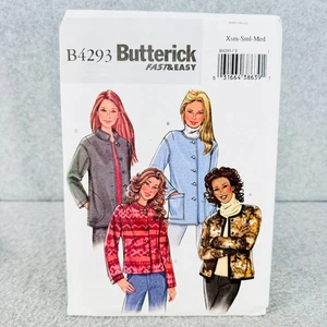 Butterick 4293 lockere Jacke mit Taschen Knopfleiste fehlt XS M Muster sehr leicht - Bild 1 von 6