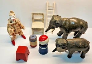 Vintage 1920s Schoenhut's Humpty Dumpty Circus Clown Elephants & More - Picture 1 of 11