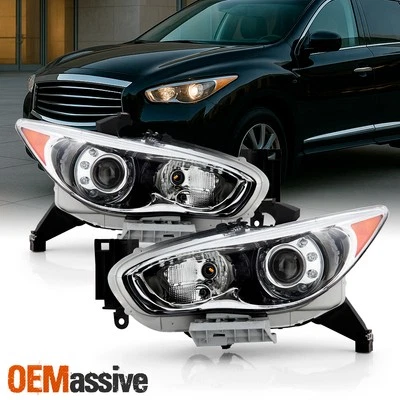 Fit 13 Infiniti Jx35/ 14-15 QX60 HID Model Projector LED Headlights Right & Left - Image 1 of 4