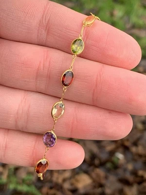 9ct Gold Multi Gem Exceptional Bracelet 3.2 Grams 375 - Image 1 of 4