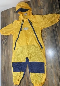 TUFFO Muddy Buddy TRAJE DE LLUVIA PARA NIÑOS PEQUEÑOS Mono Amarillo Y Azul Marino 2T - Imagen 1 de 11