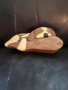 Handcarved Puzzle Box With A Secret Compartment. Exotic Hardwoods. Sleeping... - Picture 1 of 7