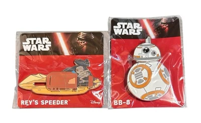 Star Wars REY'S SPEEDER & BB-8 Spinner Disney PIN 2016 Exclusive NEW Lot Of 2 - Image 1 of 4