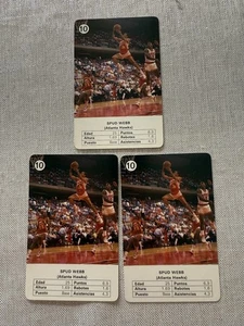 (3) Tarjetas Estrellas Tabaco 1988 tamaño Spud Webb Atlanta Hawks - Imagen 1 de 1