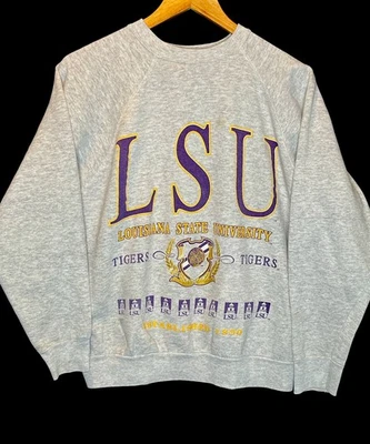 Sudadera Camiseta Vintage Años 90 LSU Tigers College University Louisiana Talla L Foto 1 de 4