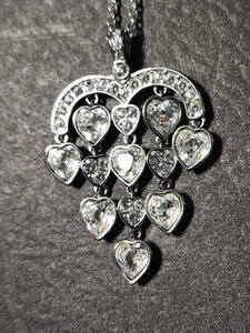 Rara Collana Cuore Amore Cristallo Sfaccettato 18" Regolabile Aragosta Claw SWAROVSKI - Foto 1 di 7
