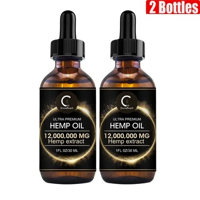 2Pack Organic Hemp Oil Drop Natural for Inflammation Stress Anxiety Pain Relief - Image 1 of 4