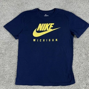 Michigan Wolverines Shirt Mens Medium Navy Blue NCAA College Nike Tee T-Shirt - Picture 1 of 8