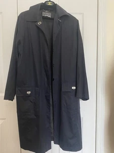 Authentic Salvatore Ferragamo Trench Rain Coat Vintage 90s Italy Black 42/8 M - Picture 1 of 13
