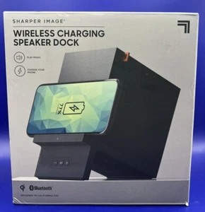 Sharper Image Wireless Charging Speaker Dock Bluetooth LED Indicator QIcertified - Picture 1 of 7
