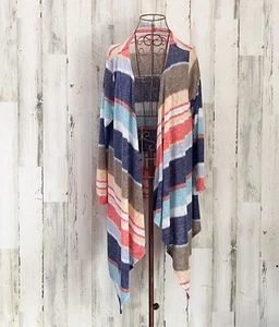 Bunte Boho gestreifte Strickjacke S leicht Langarm Festival Strand Kostüme - Bild 1 von 6