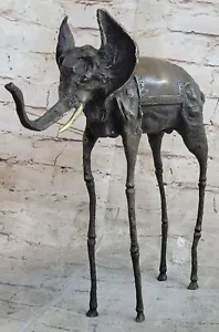 Salvador Dali Surrealist Elephant Long Legs Bronze Sculpture Statue Figurine Art - Picture 1 of 9