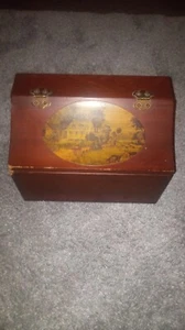 Vintage Massivholz Klapp Theke Aufbewahrungsbox Rezepte Odds & Ends Post - Bild 1 von 4