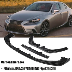 Carbon Fiber Front Bumper Lip Spoiler For 2014-16 Lexus IS250 IS350 200T F-Sport - Picture 1 of 8