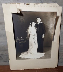 Fotografía de boda novia novio hermoso Lukas de Paterson vintage efemra azul marino - Imagen 1 de 4