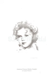 SHIRLEY TEMPLE - American Princess Pencil Sketch Print by Stephen Wheldon - Picture 1 of 1