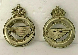 Belgian Army transport corps collar badge pair 1949 - - Picture 1 of 6
