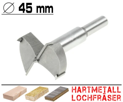 Hartmetall Forstnerbohrer Ø 45mm Kunstbohrer Topfbohrer HM Holz Bohrer Fräser ST - Bild 1 von 3