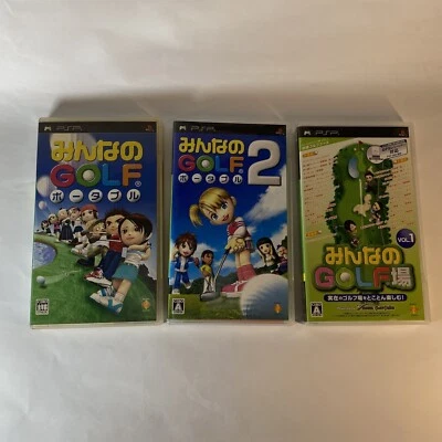 Lot3 PSP Minna no Golf Everybody's Golf 1 & 2 & FIeld Sony PlayStation Portable. - Image 1 of 4
