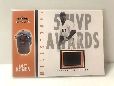 BARRY BONDS 2003 Fleer Tradition Milestones Game Worn Jersey  Relic - Image 1 of 2