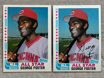 (2) 1982 Topps GEORGE FOSTER "Missing Signature" Error & Corrected Cards #342 - Image 1 of 2