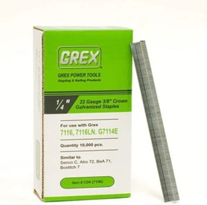C04 22 Gauge 3/8-Inch Crown 1/4-Inch Length Galvanized Staples (10,000 per Box) - Picture 1 of 12