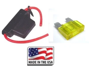 10 GA INLINE MAXI FUSE HOLDER WITH WATERPROOF COVER INCLUDES 20 AMP FUSE USA - Picture 1 of 1