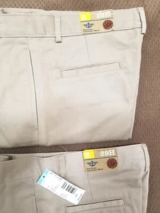 2 PAIR NEW 29H 29 HUSKY (30x10) DOCKERS School UNIFORM FLAT Front KHAKI SHORTS - Picture 1 of 4