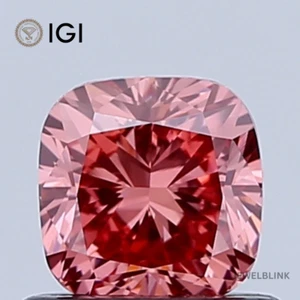 IGI Certified 1.11 Ct Fancy Vivid Pink VS1 Loose Cuashion CVD Lab Grown Diamonds - Picture 1 of 19