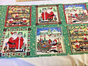 Kringle Crunch Bunch Pictures Santa Elf Fairy  Christmas Fabric BTY - Picture 1 of 3