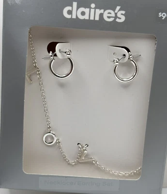 New Silver LOVE Necklace/Earring Set from Claire's - Image 1 of 2