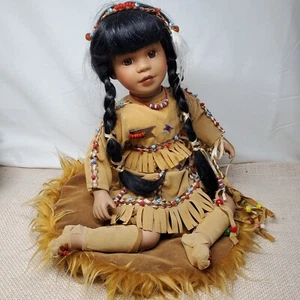 Native American Princess Winema Porcelain Doll With Mat Heritage Signature - Picture 1 of 10