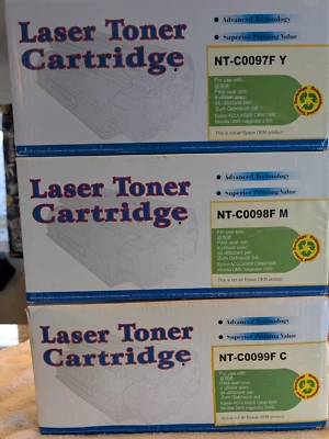 3 laser toner cartridges for epson aculaser c900/1900 Minolta QMS magicolor 2300 - Image 1 of 4