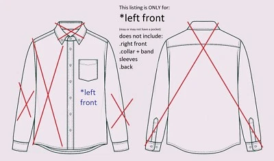 Big Scraps of 12 Men's assorted STRIPE shirt LEFT FRONTS 100% cotton, Fabric - Image 1 of 4