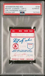 Carl Yastrzemski Red Sox signed 9/12/79 3000th Hit Ticket PSA/DNA auto - Picture 1 of 2
