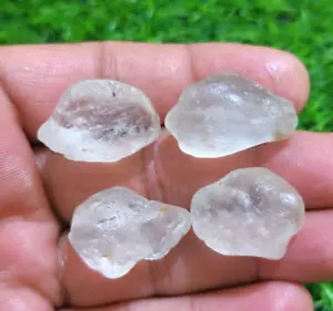 Natural White Topaz Rough 4 Pcs 23-27 MM Loose Gemstone For Jewelry Making - Picture 1 of 4