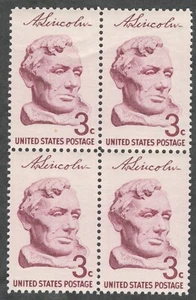 US. 1114. 3c. Lincoln by Gutzon Borglum Lincoln Sesquicentennial. BK4. MNH. 1959 - Picture 1 of 1
