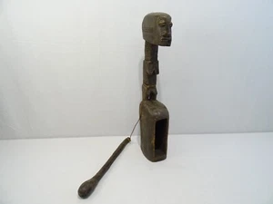 Antiguo Tambor À Ranura Madera Sculpte Estatua Mujer Arte Bruto Africana - Imagen 1 de 15