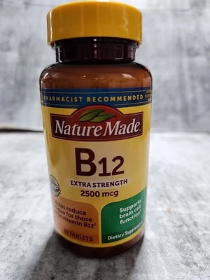 Vitamina B12 Nature Made Extra Fuerza 2500 mcg, 60 comprimidos caducidad 12/2026 Foto 1 de 2