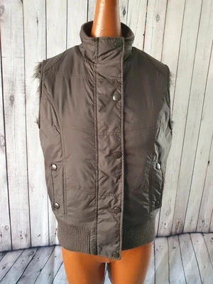 Ladies Faux Fur LIned Gillet / Bodywarmer Size 10 Brown GB57 - Image 1 of 4