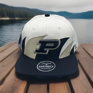 Purdue Boilermakers Hat Zephyr  Z Hat Retro Sharktooth Perform Snapback Cap H89 - Picture 1 of 8