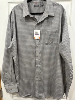 Men's Van Heusen Casual Dress Shirt Classic Fit Gray Striped Long Sleeve 2XL - Image 1 of 4