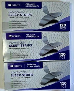 Boqits 3-Pack Advanced Sleep Strips Reduces Snoring 120 Pcs Each, 360 Total - Picture 1 of 2