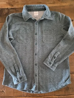 HANNA ANDERSSON Boys’ Green Herringbone Long Sleeve Shirt Size 140/US 10 - Image 1 of 4