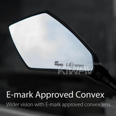 KiWAV rétroviserus noir DEUS style carbone universal 10mm 8mm pour custom bike - Photo 1/4