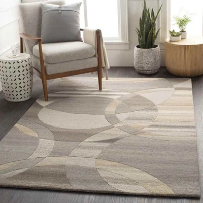 Besancon Modern Dark Brown Area Rug - Image 1 of 4