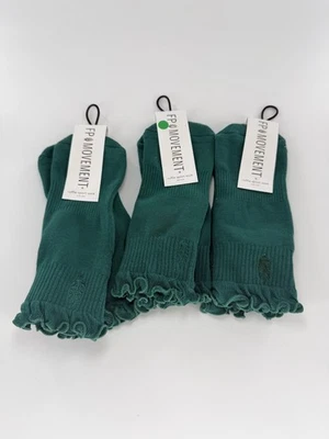 Носки женские 3 Free People Movement OS зеленые классические с оборками счастливые медовые на лодыжке - Изображение 1 из 4
